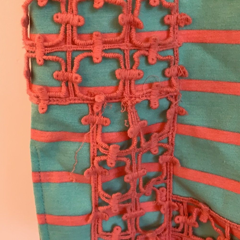 Sail to Sable aqua and pink striped dress Xxs - Picture 3 of 5
